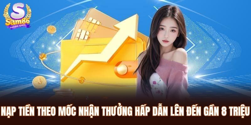 Nạp tiền theo mốc nhận thưởng hấp dẫn lên đến gần 8 triệu